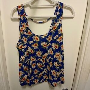 Low Back Daisy Royal Blue Top